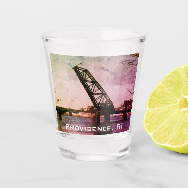 Providence, RI 'Stuck-Up Bridge' Shot Glass (Front)