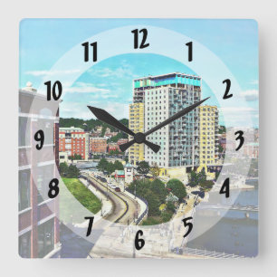 Providence RI - View From Waterplace Park II Square Wall Clock