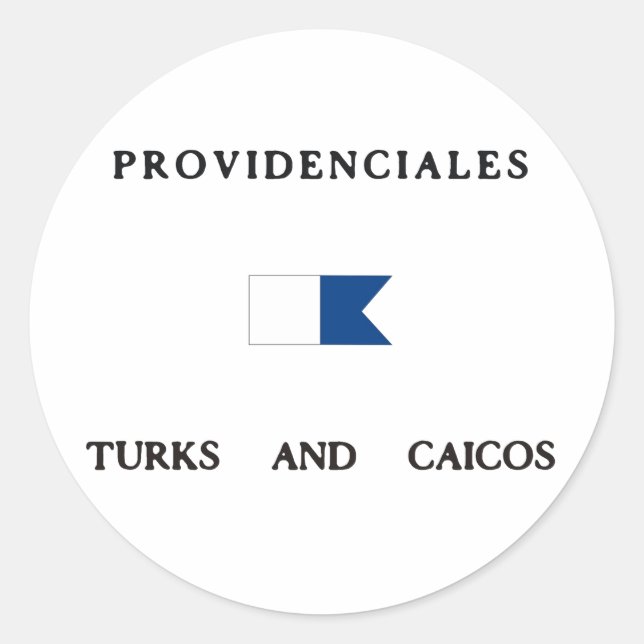 Providenciales Turks and Caicos Alpha Dive Flag Classic Round Sticker (Front)
