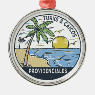 Providenciales Turks and Caicos Vintage Metal Ornament