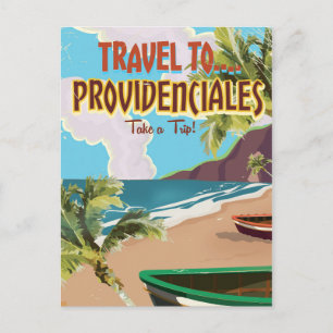 Providenciales vintage travel poster postcard