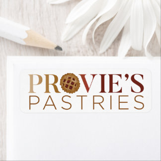 Provie's Pastries Logo Return Address Label