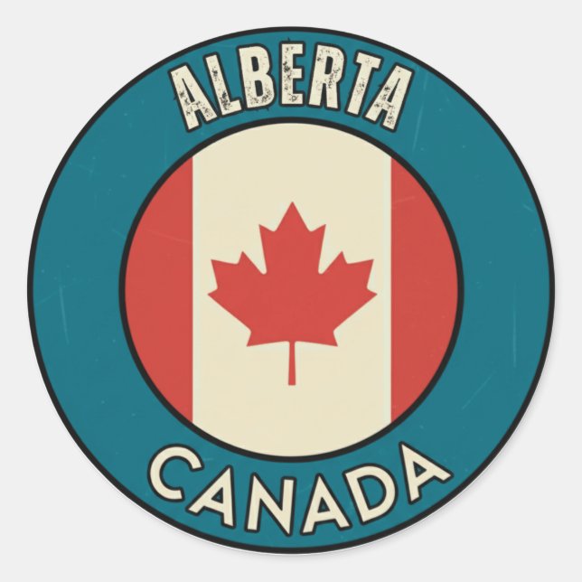 Province of Alberta Canada Classic Round Sticker (Front)
