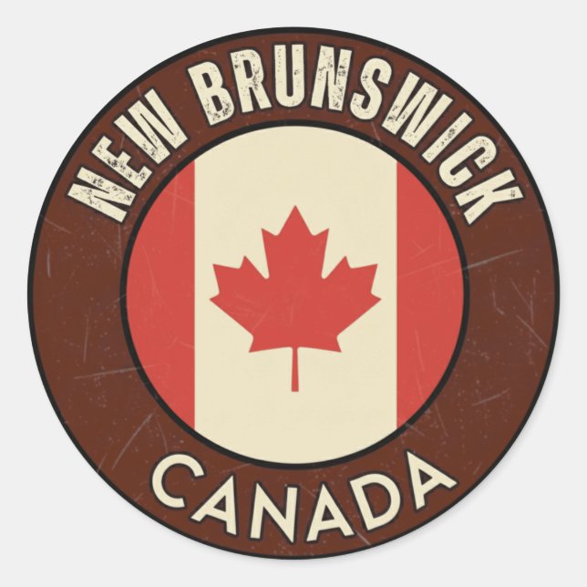 Province of New Brunswick Canada Classic Round Sticker (Front)
