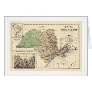 Province of Sao Paulo Brazil Map 1886