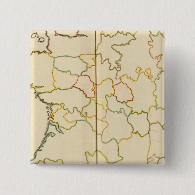 Provinces, France Outline 15 Cm Square Badge (Front)