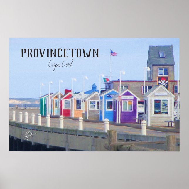 Provincetown Cape Cod Boardwalk Photography Poster (Front)