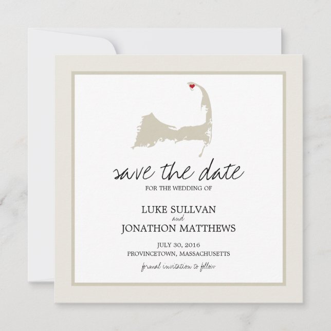 Provincetown Cape Cod Wedding Save the Date (Front)