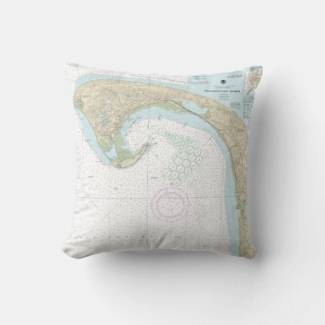 Provincetown Harbour Nautical Chart 13249 Cushion (Front)