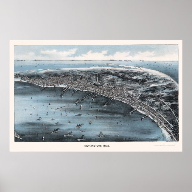 Provincetown, MA Panoramic Map - 1910 Poster (Front)