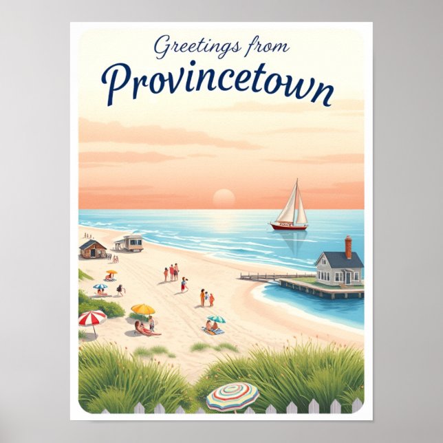 Provincetown, Massachusetts – Cape Cod Beaches Poster (Front)