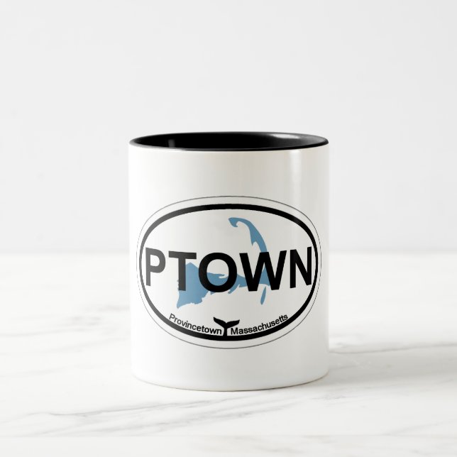 Provincetown Oval Design. Two-Tone Coffee Mug (Center)