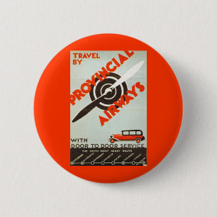 Provincial Airways 6 Cm Round Badge