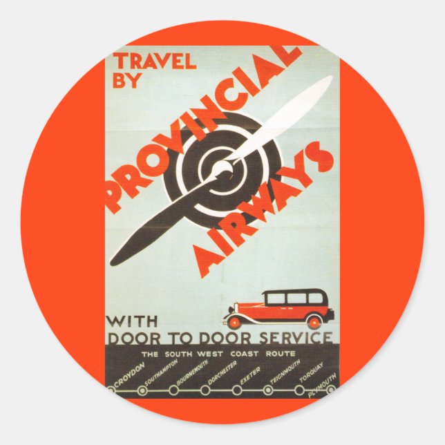 Provincial Airways Classic Round Sticker (Front)