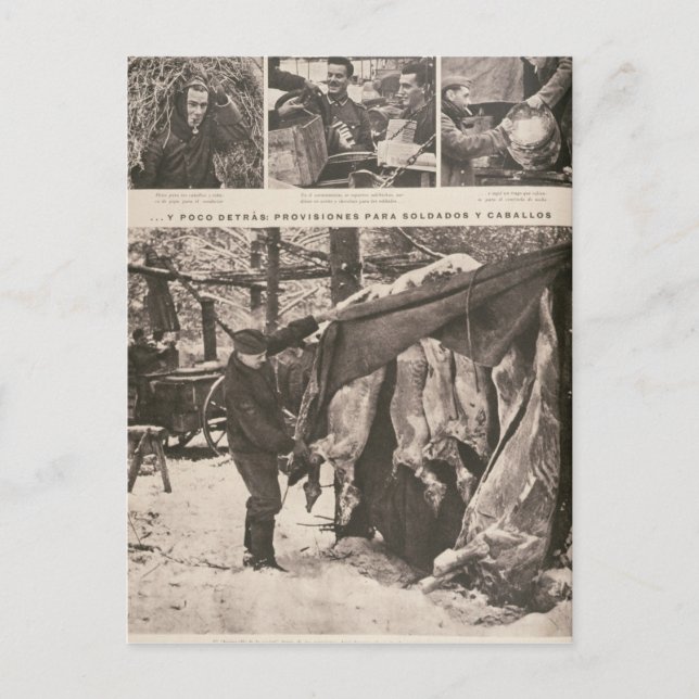 Provisions for soldiers & troops on Eastern Postcard (Front)