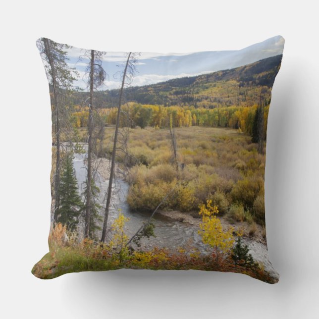 Provo River and aspen trees Cushion (Front)