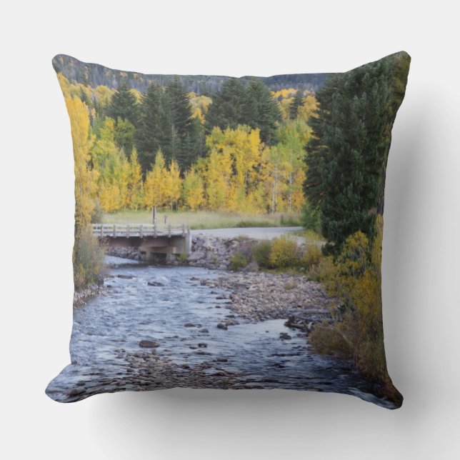 Provo River and aspen trees Cushion (Front)