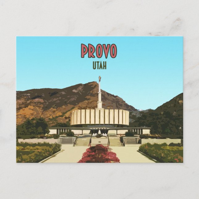 Provo Utah Temple Vintage Postcard (Front)