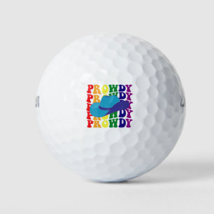 Prowdy Rodeo Howdy Cowboy Cowgirl LGBTQ Western Golf Balls