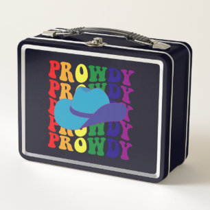 Prowdy Rodeo Howdy Cowboy Cowgirl LGBTQ Western Metal Lunch Box