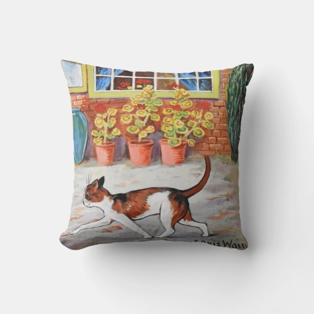 Prowling Cat, Louis Wain Cushion (Front)