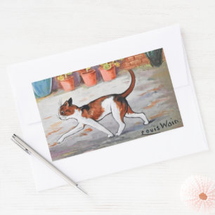 Prowling Cat, Louis Wain Rectangular Sticker