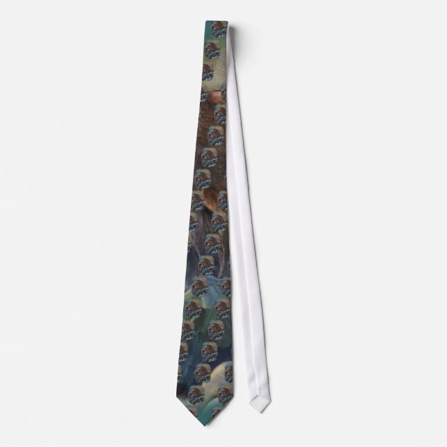 Prowling Cougar Mountain Lion Art Design Tie (Front)