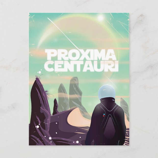 Proxima Centauri science fiction travel poster Postcard (Front)