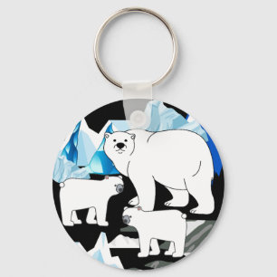 Prsonalized Thank You Polar Bear Key Ring