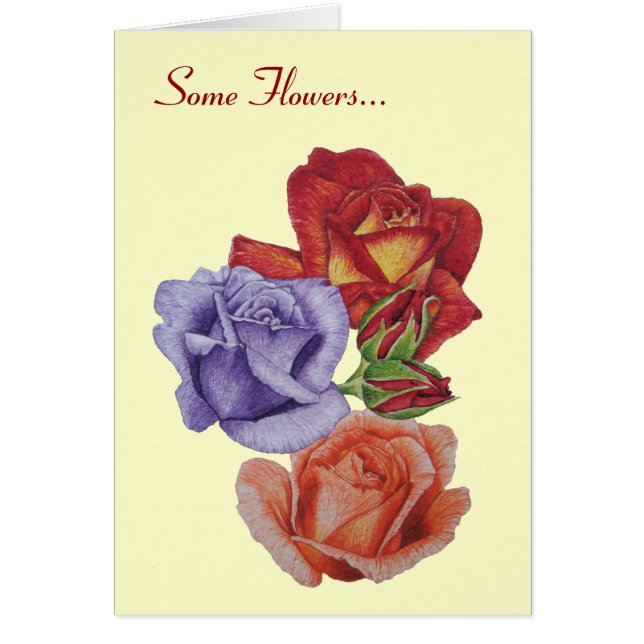 prtetty flowers red roses and buds for mum  (Front)