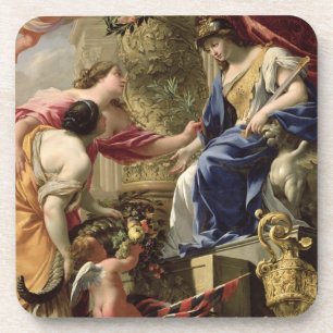 Prudence Leading Peace and Abundance, c.1645 (oil Coaster