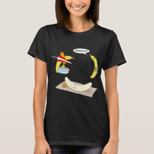 Prudish banana, funny sunbathing beach vegan food T-Shirt