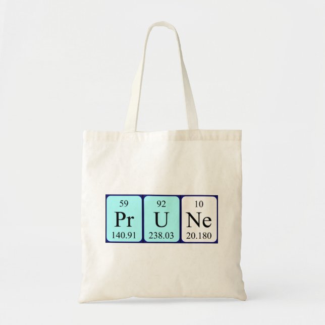 Prune periodic table name tote bag (Front)