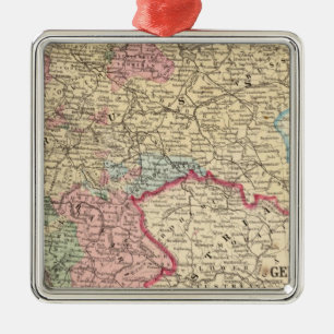 Prussia, German States Map by Mitchell Metal Ornament