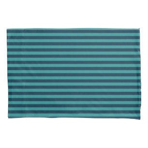 Prussian Blue and Teal Stripes Pillowcase