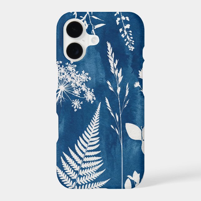 Prussian Indigo Blue Cyanotype Fern Botanical Art (Back)