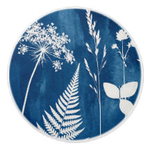 Prussian Indigo Blue Cyanotype Fern Botanical Art