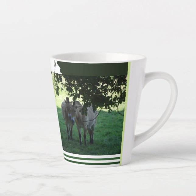 Przewalski Horses Collage Latte Mug (Right)