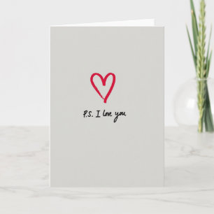 Ps I Love You Brushstroke Card