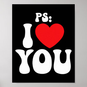 Ps I Love You Day Purple Funny Valentine Matching  Poster