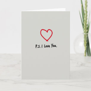Ps I Love You Heart Card