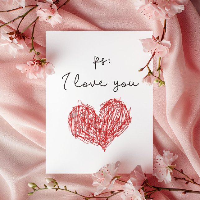 PS I love you heart Valentine's day card (Creator Uploaded)