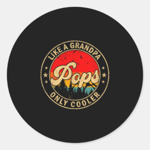 Ps Like A Grandpa Only Cooler Retro For Papa Grand Classic Round Sticker