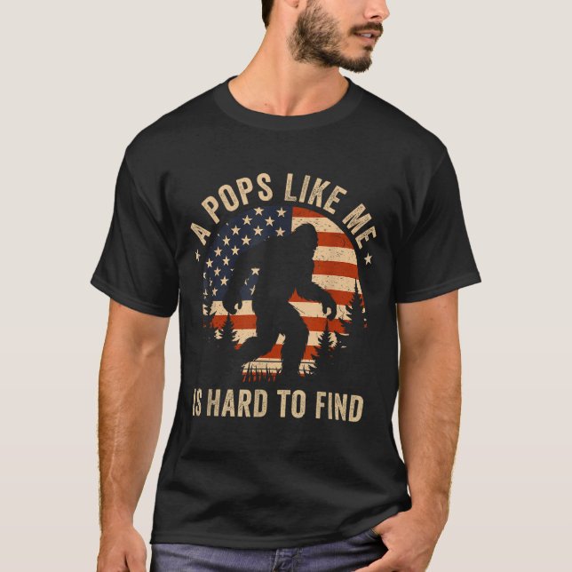 Ps Like Me Is Hard To Find Bigfoot Usa Flag Funny  T-Shirt (Front)