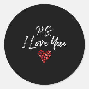 Ps love day purple heart valentine's day women men classic round sticker