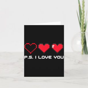 Ps love day valentine's day pixel purple heart kid card