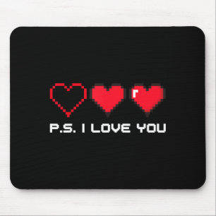 Ps love day valentine's day pixel purple heart kid mouse pad