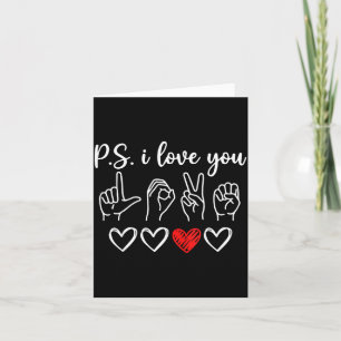 Ps love day valentine's day purple asl love hand card