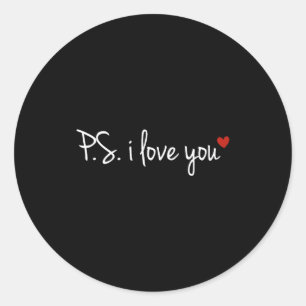 Ps love day valentine's day purple heart women men classic round sticker