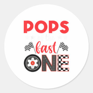 Ps Of The Fast One Birthday 1st Race Car Family  Classic Round Sticker